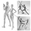 AAGWW Sketch Doll, Articulated Movable, Includes Stand, Posable, Model Doll, Muscle Body, Doll Model, Painting Tool, Doll Display (Product Contents: 1 x Gray Male Doll + 1 Gray Female Doll) view 1