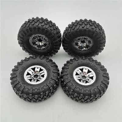 4Pcs RC Car Tires Wheels Rims for HB Toys ZP1001 1/10 RC Vehicles Spare Parts Modification Accessories (Color : Silver)
