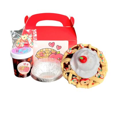 Apple Pie DIY Slime Kit  Handmade Scented Slime with Clear Jelly Cubes, Butter Clay, Mini Pie Tin & Charms  Aroma Sensory Toy for Ages 8+  Hoshimi Slimes