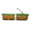 Charmgle Retro Wind-Up Adult Collection Toy, Double Trolleybus Toy Photography Props, Spring Tin Toys Decoration view 3