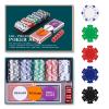 Homwom Poker Chip Travel Set, 100PCS 5 Color Professional Poker Chips in Cardboard Gift Box, 11.5 Gram Clay Composite Casino Poker Chips for Casino Card Games Texas Holdem Blackjack view 1
