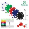 Homwom Poker Chip Travel Set, 100PCS 5 Color Professional Poker Chips in Cardboard Gift Box, 11.5 Gram Clay Composite Casino Poker Chips for Casino Card Games Texas Holdem Blackjack view 3