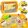 Carolart Construction Sensory Bin, Tractor Sand Playset Construction Sandbox with Toy Truck Play Sand and Signs, Sand Art Kit for Kids Ages 3 and up view 1