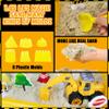 Carolart Construction Sensory Bin, Tractor Sand Playset Construction Sandbox with Toy Truck Play Sand and Signs, Sand Art Kit for Kids Ages 3 and up view 2