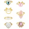 NEWITIN 7 Pieces Cute Rings for Girls Crystal Ring Girl Pretend Play and Dress up Rings Adjustable Ring Kids Jewelry Little Girl Gift for Girls Kids view 1