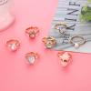 NEWITIN 7 Pieces Cute Rings for Girls Crystal Ring Girl Pretend Play and Dress up Rings Adjustable Ring Kids Jewelry Little Girl Gift for Girls Kids view 3
