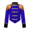 ACSUSS Kids Girls Circus Ringmaster Drum Majorette Costume Marching Band Uniform Tassels Jacket Tops Blue A 10 Years view 1