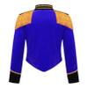 ACSUSS Kids Girls Circus Ringmaster Drum Majorette Costume Marching Band Uniform Tassels Jacket Tops Blue A 10 Years view 2