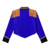 ACSUSS Kids Girls Circus Ringmaster Drum Majorette Costume Marching Band Uniform Tassels Jacket Tops Blue A 10 Years view 4