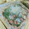 1/12 Miniature Dollhouse Tapestry Beautiful Scenery Roses Victorian Country view 2