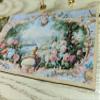 1/12 Miniature Dollhouse Tapestry Beautiful Scenery Roses Victorian Country view 3