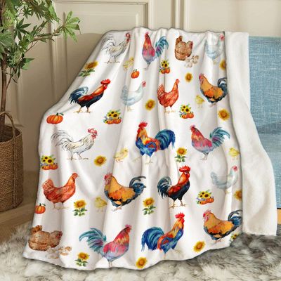 Ottoy Chickens Rooster Sunflowers Baby Blanket Gifts Cozy Soft Swaddle Blanket Boys, Girls, Infant, Newborn Receiving Blankets Christmas Birthday Gifts 40"x30" (Toddler) for Pets