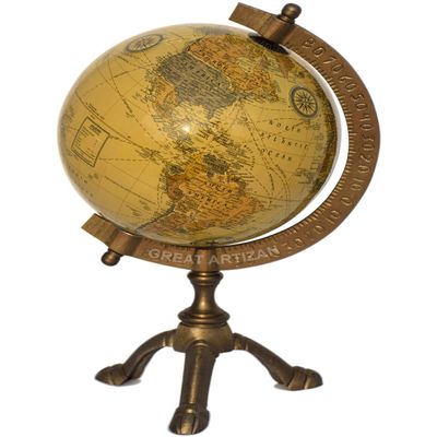 Antique Tripod Desk Globe For Learning & Decoration. Vintage Tripod Globe