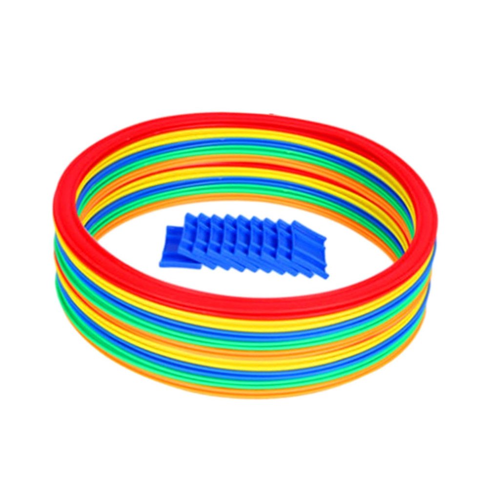 kowaku Hopscotch Rings Game Hopscotch Game with Connectors Creative Girls and Boys Hopscotch Hoops, 28cm 10 Rings