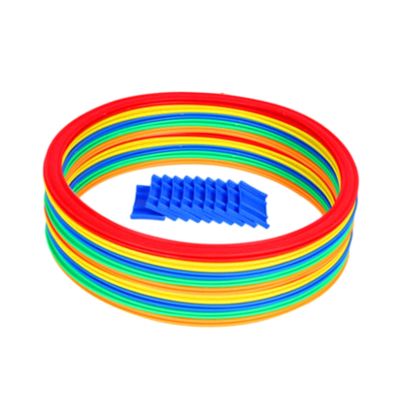 kowaku Hopscotch Rings Game Hopscotch Game with Connectors Creative Girls and Boys Hopscotch Hoops, 36cm 10 Rings