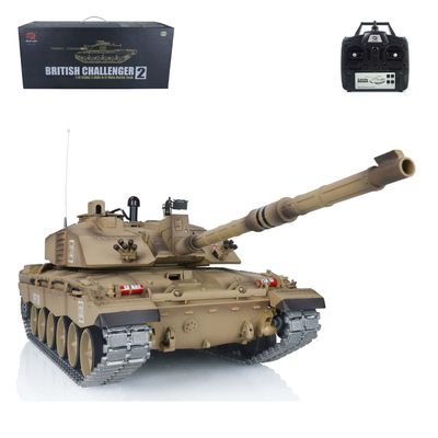TOUCAN RC HOBBY Pro.Edition RTR Henglong 1/16 TK7.0 Upgraded Challenger II RTR RC Tank 3908 Metal Tracks BB Airsoft Smoke Effect IR Battle with Sticter