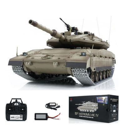 TOUCAN RC HOBBY 1:16 RC Military Battle Tanks Heng Long IDF Merkava MK IV 3958 Upgraded Edition BB Airsoft That Shooting BB Bullets