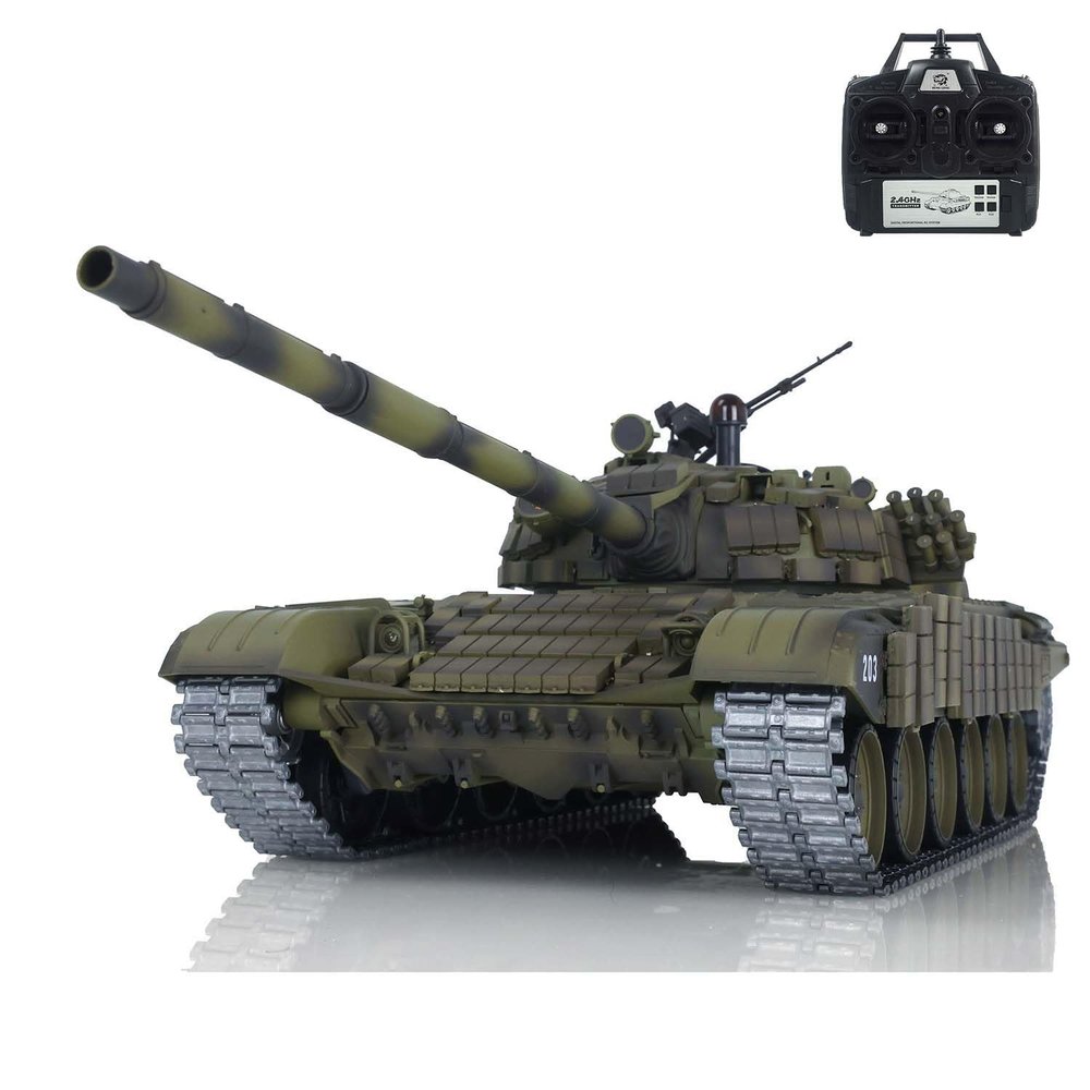 TOUCAN RC HOBBY 1/16 Henglong Rc Tank T72 New Armor Upgraded Ver Tk-7.0 Ir Battle Bb Airsoft Shooting Smoke Metal Tracks Sprockets Gearbox Motor for Ages 14+