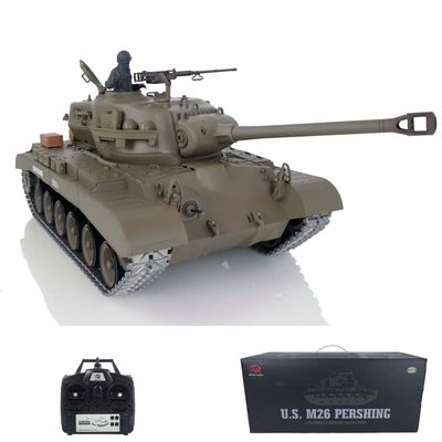 TOUCAN RC HOBBY Pro.Edition RTR Henglong 1/16 TK7.0 Upgraded M26 Pershing RTR RC Tank 3838 Metal Tracks BB Airsoft Smoke Effect IR Battle with Sticter for Ages 14+