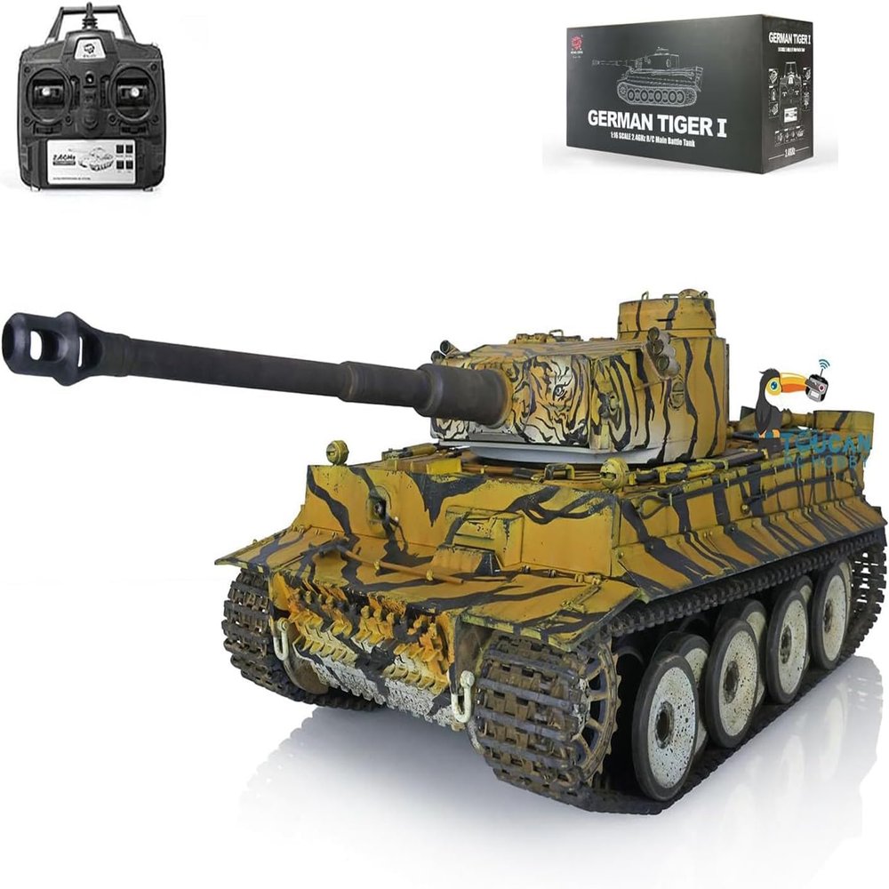 TOUCAN RC HOBBY Henglong Henglong 7.0 Tiger I RTR RC Tank 1:16 3818 FPV Camera Hand Painted Color Toys