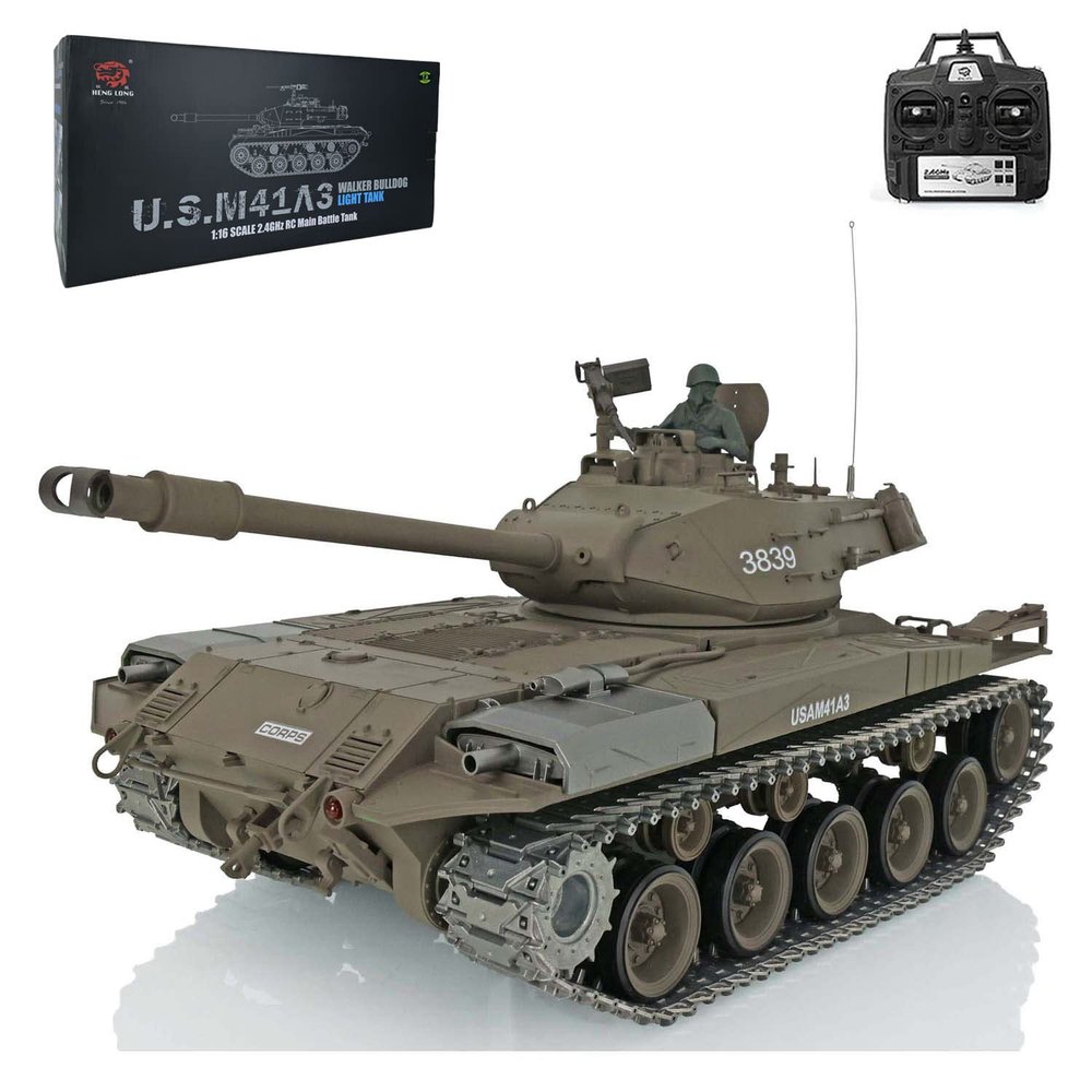 TOUCAN RC HOBBY Henglong 1/16 7.0 Upgraded Walker Bulldog RTR RC Tank 3839 Metal Tracks BB Shoot 340 Smoke 2.4GHz Radio 14+ for Adoult
