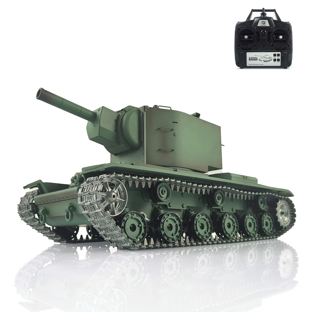 TOUCAN RC HOBBY Pro.Edition RTR Henglong 1/16 Upgraded TK7.0 Soviet KV-2 RTR RC Tank Gigant 3949 Metal Tracks BB Airsoft Smoke Effect IR Battle with Sticter for Ages 14+
