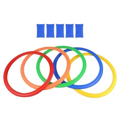 SM SunniMix Hopscotch Rings Game Hopscotch Hoops with Connectors Sensory Training Equipment Party Toddlers Kids Hopscotch Hopscotch Jump, 42cm 5 Rings