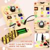 Joyreal Toddler Busy Board, Wooden Montessori Busy Board Sensory Board with LED Light Switch, Sensory Toys Baby Fidget Board Travel Toys for Toddler view 3