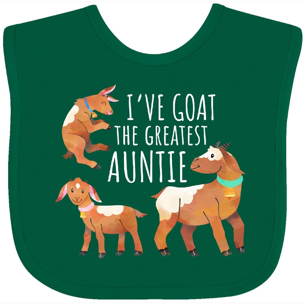 inktastic I've Goat the Greatest Auntie Baby Bib Green 42b12