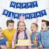 Imtively Happy Birthday Banner, Birthday Flag Bunting for Birthday Party Backdrop Decor, Happy Birthday Sign Party Supplies for Girls Boys Kids and Women Hanging Decor (Blue) view 2