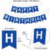 Imtively Happy Birthday Banner, Birthday Flag Bunting for Birthday Party Backdrop Decor, Happy Birthday Sign Party Supplies for Girls Boys Kids and Women Hanging Decor (Blue) view 3