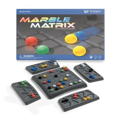 SimplyFun Marble Matrix - Marble Game to Practice Fine Motor Skills and Critical Thinking - Educational Game for Kids Ages 7 & Up - 2 to 4 Players