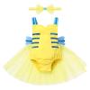 Baby Flounder Costume Toddler Halloween Costumes for Baby Girls Cosplay Romper Dress Up Little Princess Newborn Infant Flounder 1st Birthday Outfit Photoshoot Sets Yellow 12-18 M view 1