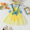 Baby Flounder Costume Toddler Halloween Costumes for Baby Girls Cosplay Romper Dress Up Little Princess Newborn Infant Flounder 1st Birthday Outfit Photoshoot Sets Yellow 12-18 M view 4