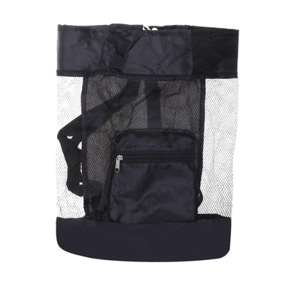 Toyvian Boys and Girls Mesh Tote Bag Foldable Beach Storage for Shells Toys Lightweight Beach Backpack for Teens Boy Girl Black