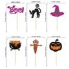 24Pcs Halloween Cupcake Toppers Glitter Witch Cat Pumpkin Spider Web Cupcake Picks Boo Ghost Cake Decorations for Happy Halloween Theme Baby Shower Birthday Party Supplies view 2