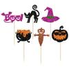 24Pcs Halloween Cupcake Toppers Glitter Witch Cat Pumpkin Spider Web Cupcake Picks Boo Ghost Cake Decorations for Happy Halloween Theme Baby Shower Birthday Party Supplies view 3