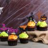 24Pcs Halloween Cupcake Toppers Glitter Witch Cat Pumpkin Spider Web Cupcake Picks Boo Ghost Cake Decorations for Happy Halloween Theme Baby Shower Birthday Party Supplies view 4