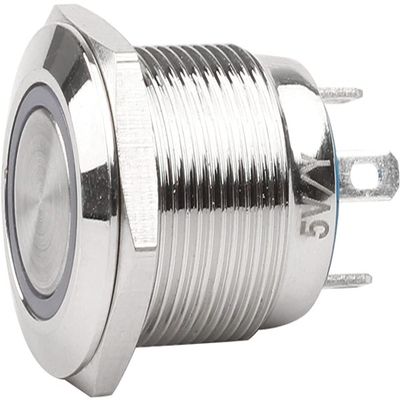 12mm Waterproof Oxidized Black Metal Button Switch with LED Lamp Momentary Latching PC Power Switch 3V 5V 6V 12V 24V 220V