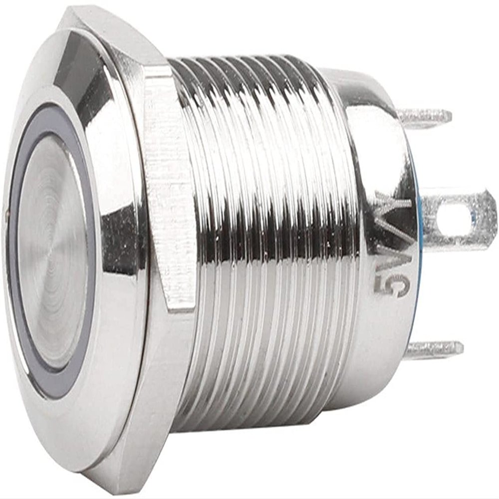 12mm Waterproof Oxidized Black Metal Button Switch with LED Lamp Momentary Latching PC Power Switch 3V 5V 6V 12V 24V 220V