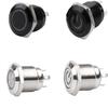 12mm Waterproof Oxidized Black Metal Button Switch with LED Lamp Momentary Latching PC Power Switch 3V 5V 6V 12V 24V 220V view 2