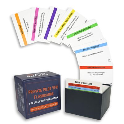 Private Pilot VFR Flashcards for Checkride & Oral Exam | 300+ VFR Study Cards Covering FAA Aviation Topics, Airspace, Weather, Charts, Systems & More | Ideal for Student Pilots