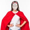 ABOOFAN Halloween Fox Mask Japanese Kabuki Masks Fox Masquerade Full Face Animal s Cat Cosplay Plastic Carnival for Halloween Costume Party Supplies view 2