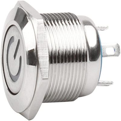12mm Waterproof Oxidized Black Metal Button Switch with LED Lamp Momentary Latching PC Power Switch 3V 5V 6V 12V 24V 220V