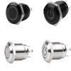 12mm Waterproof Oxidized Black Metal Button Switch with LED Lamp Momentary Latching PC Power Switch 3V 5V 6V 12V 24V 220V view 2