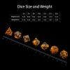 LUCKY-M Natural Flame Yooperlite Gemstone DND Dice, Birthday Gifts for Him, 7PCS Dungeons and Dragons Dice Set with Case for RPG, Handmade Cool Dice Sets D&D view 3