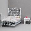 AirAds Dollhouse 1:12 Scale Dollhouse Miniature Iron Bed and Night Stand (Lot 2) view 1