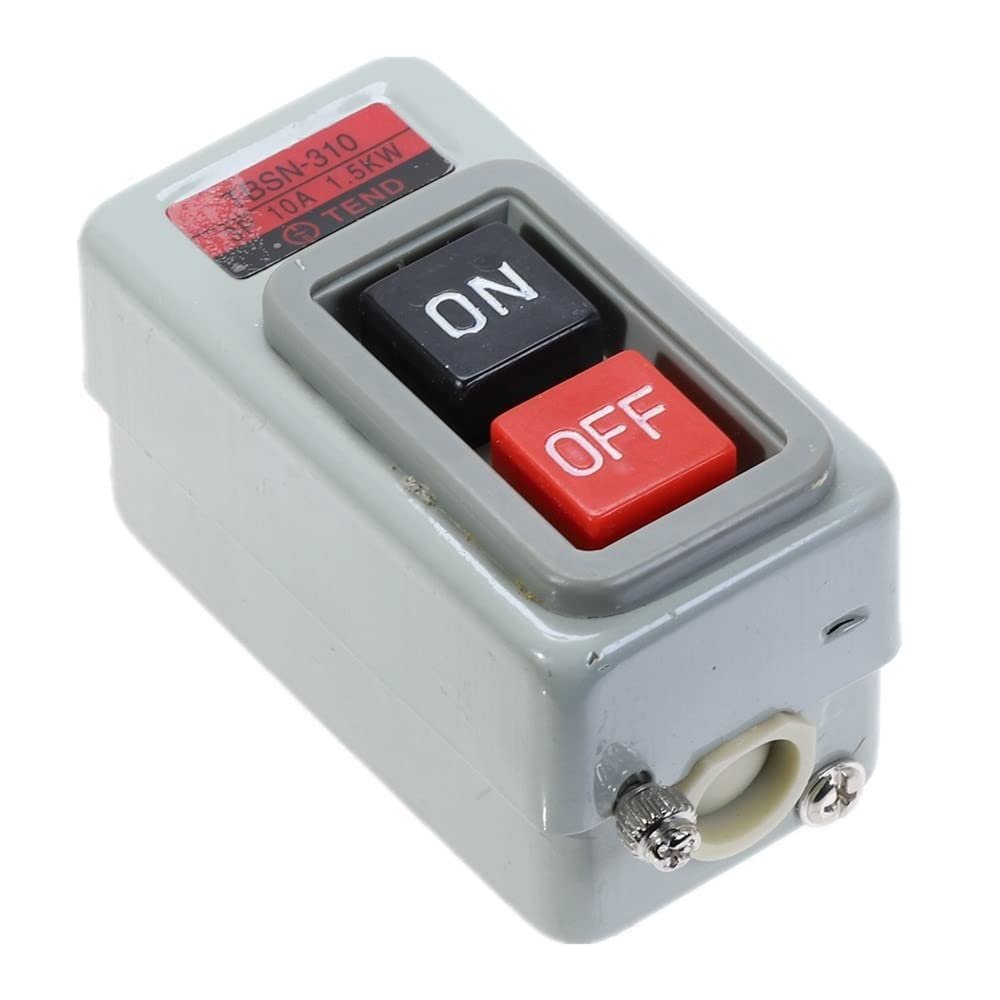 PEKMAR Push Button Power Switch Three Phases Power Control Start Switch AC 380V 10A 3P 1.5KW TBSN-310