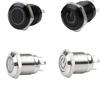 12mm Waterproof Oxidized Black Metal Button Switch with LED Lamp Momentary Latching PC Power Switch 3V 5V 6V 12V 24V 220V view 2