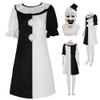 JMOBEU Anime Costume Anime Dress Outfit Black White Uniform Dress Full Set Halloween With Mask(Terrifier(girls)-white/,S) view 1